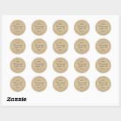 Kraft Rustic Script Appeltaart Voedseletiket Ronde Sticker (Vel)