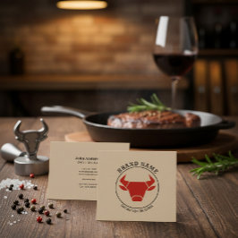 Kraft Rustic Vintage Catering Vierkante Bedrijfska Visitekaartje