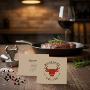 Kraft Rustic Vintage Catering Vierkante Bedrijfska Visitekaartje