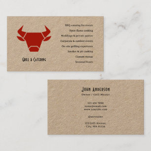 Kraft Rustic Vintage Logo Catering Bedrijfskaart Visitekaartje