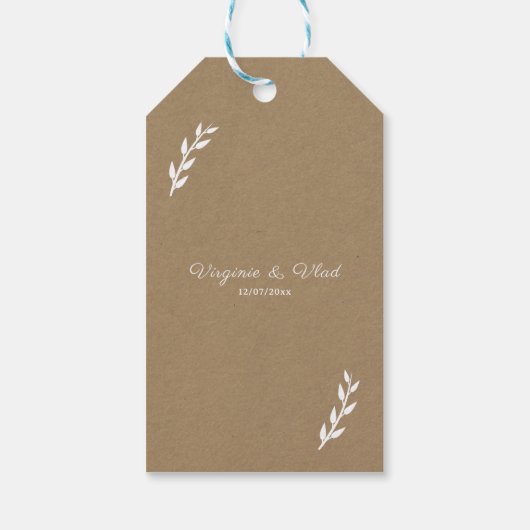 Kraft & Rustic Wedding Dank je Labels Cadeaulabel (Achterkant)