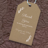 Kraft & Rustic Wedding Dank je Labels Cadeaulabel
