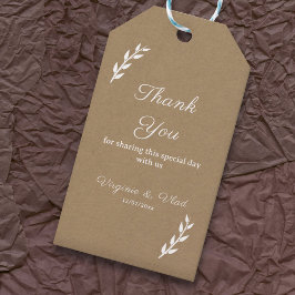Kraft & Rustic Wedding Dank je Labels Cadeaulabel
