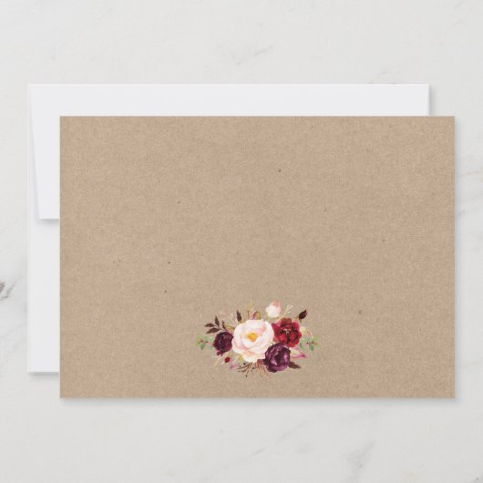 Kraft Rustic Wedding Floral Lights Bedankt B (Achterkant)