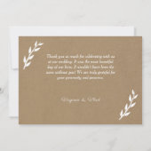Kraft & Rustic Wedding Hartelijk dank Kaart (Achterkant)