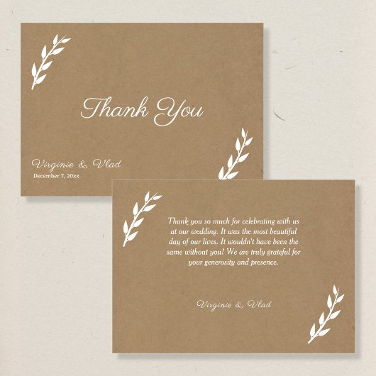 Kraft & Rustic Wedding Hartelijk dank Kaart