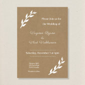 Kraft & Rustic Wedding Invitation Kaart