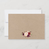 Kraft Rustic Wedding Lace Floral RSVP w/Meal (Achterkant)