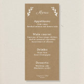 Kraft & Rustic Wedding Menu