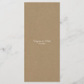 Kraft & Rustic Wedding Menu (Achterkant)