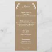Kraft & Rustic Wedding Menu (Voorkant)