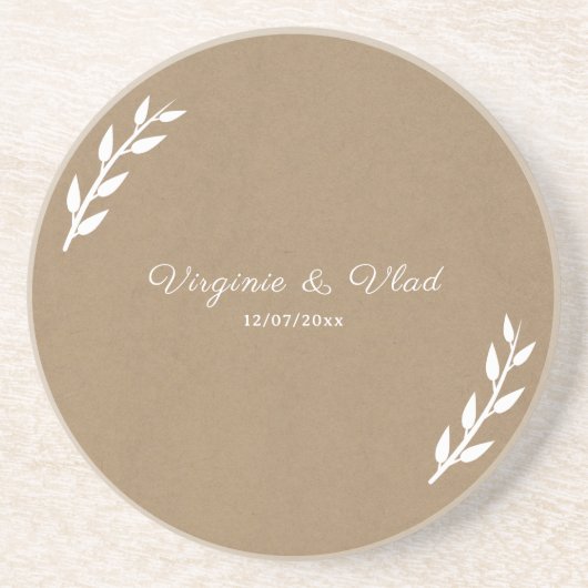 Kraft & Rustic Wedding Onderzetter (Voorkant)