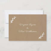 Kraft & Rustic Wedding RSVP-Kaart RSVP Kaartje (Achterkant)