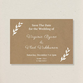 Kraft & Rustic Wedding Save the Date Kaart