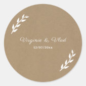 Kraft & Rustic Wedding Sticker (Voorkant)