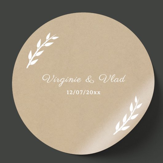 Kraft & Rustic Wedding Sticker