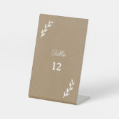 Kraft & Rustic Wedding Table Numbers Reclamebord Met Voetstuk (Voorkant)