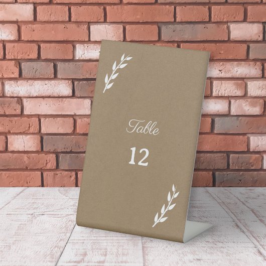 Kraft & Rustic Wedding Table Numbers Reclamebord Met Voetstuk