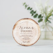 Kraft Rustic Wedding Wood Cut Grain Custom Kaart (Staand voorkant)