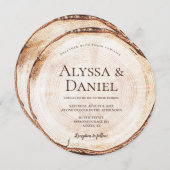 Kraft Rustic Wedding Wood Cut Grain Custom Kaart (Voorkant / Achterkant)