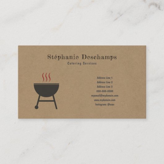 Kraft & Rustiek BBQ Visitekaartje (Voorkant)