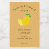 Kraft & Rustiek Citroen & limonade flesetiket Wijn Etiket (Enkel label)