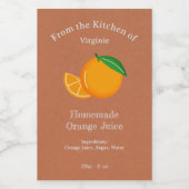 Kraft & Rustiek Sinaasappel Juice Bottle Label Sti Wijn Etiket (Enkel label)