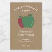 Kraft & rustieke appelcider azijn flesetiket wijn etiket (Enkel label)