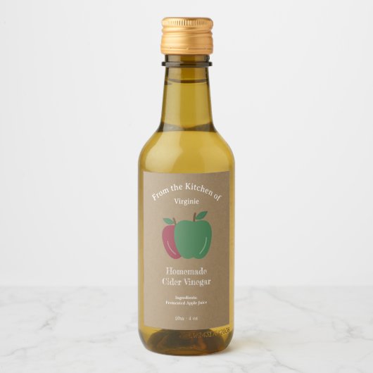 Kraft & rustieke appelcider azijn flesetiket wijn etiket (Voorkant)