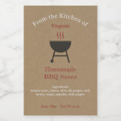 Kraft & Rustieke Barbecuesaus BBQ Flesetiket Wijn Etiket (Enkel label)