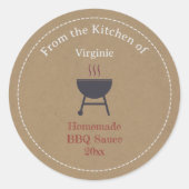 Kraft & Rustieke Barbecuesaus BBQ Label Sticker (Voorkant)