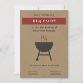 Kraft & Rustieke BBQ Party Uitnodiging voor verjaa (Voorkant)