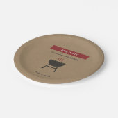 Kraft & Rustieke BBQ Party Verjaardag Papieren Bordje (Gekanteld)