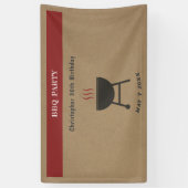 Kraft & Rustieke BBQ Party Verjaardag Spandoek (Verticaal)