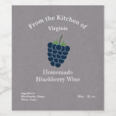 Kraft & Rustieke Blackberry Wijnflesje Label Wijn Etiket (Enkel label)