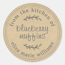 Kraft Rustieke Blauwebesmuffins Etiket