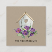 KRAFT RUSTIEKE BLOEMEN VOGELHUIS MAKELAAR VIERKANTE VISITEKAARTJE (Voorkant)