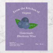 Kraft & Rustieke Blueberry Wijnfles Label Sticker (Enkel label)