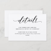 Kraft, rustieke bruiloft Details Behuizing Kaart (Voorkant / Achterkant)