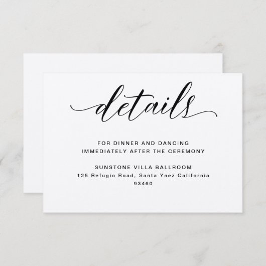 Kraft, rustieke bruiloft Details Behuizing Kaart (Voorkant / Achterkant)