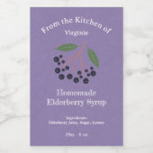 Kraft & rustieke Elderberry stroop flesetiket Wijn Etiket (Enkel label)
