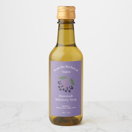 Kraft & rustieke Elderberry stroop flesetiket Wijn Etiket (Voorkant)