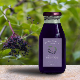 Kraft & rustieke Elderberry stroop flesetiket Wijn Etiket