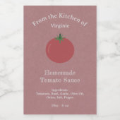 Kraft & Rustieke Tomatensaus Flesetiket Sticker (Enkel label)