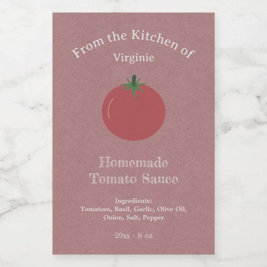 Kraft & Rustieke Tomatensaus Flesetiket Sticker (Enkel label)