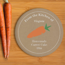 Kraft & Rustieke Wortel Cake Label Sticker