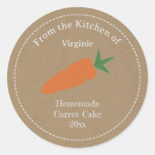 Kraft & Rustieke Wortel Cake Label Sticker (Voorkant)