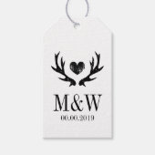 Kraft rustige hert antler bruiloft cadeau labels cadeaulabel (Voorkant)