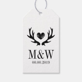 Kraft rustige hert antler bruiloft cadeau labels cadeaulabel