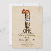  Kraft Safari Oerwoud ONE 1e Verjaardagsfeest Kaart (Voorkant)